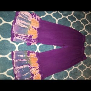Tie dye ruffle pants